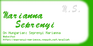 marianna seprenyi business card